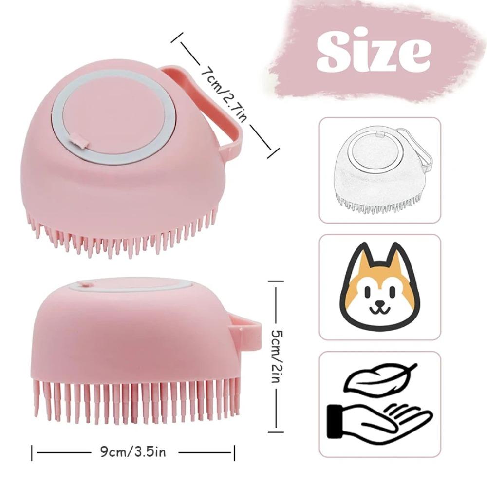 Hair Fur Massage Comb Soft Silicone Shampoo Brush Safety Silicone Bath Brush  Dog Cat