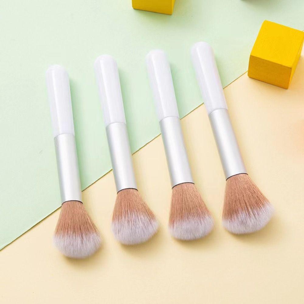 White Stem Highlight Brush Plastic Powder Brush Fashion Powder Blusher Brush
