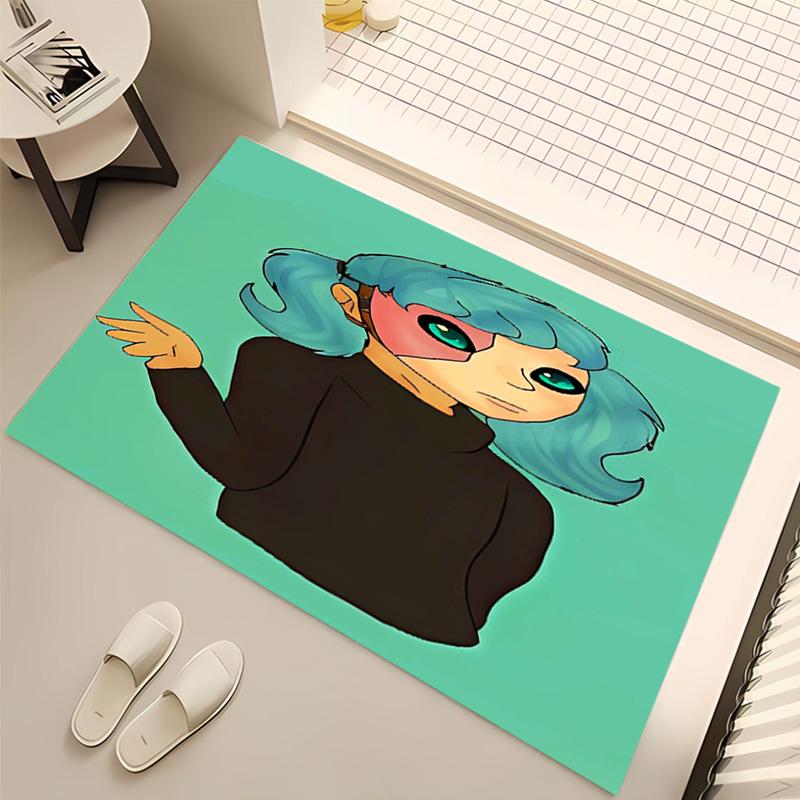 1pc Sally Face Print Area Rug - Soft, Washable Non-Slip Indoor Mat, Living Room, Home Office Decorative Rug,Office Decorative