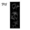 Halloween Desktop Ornaments 3Pcs 3 Tier Skull Bookends, Gothic Resin Bookshelf Decor for Office, Bookends Shelves Spooky Skeleton Figurine, Dark Home
