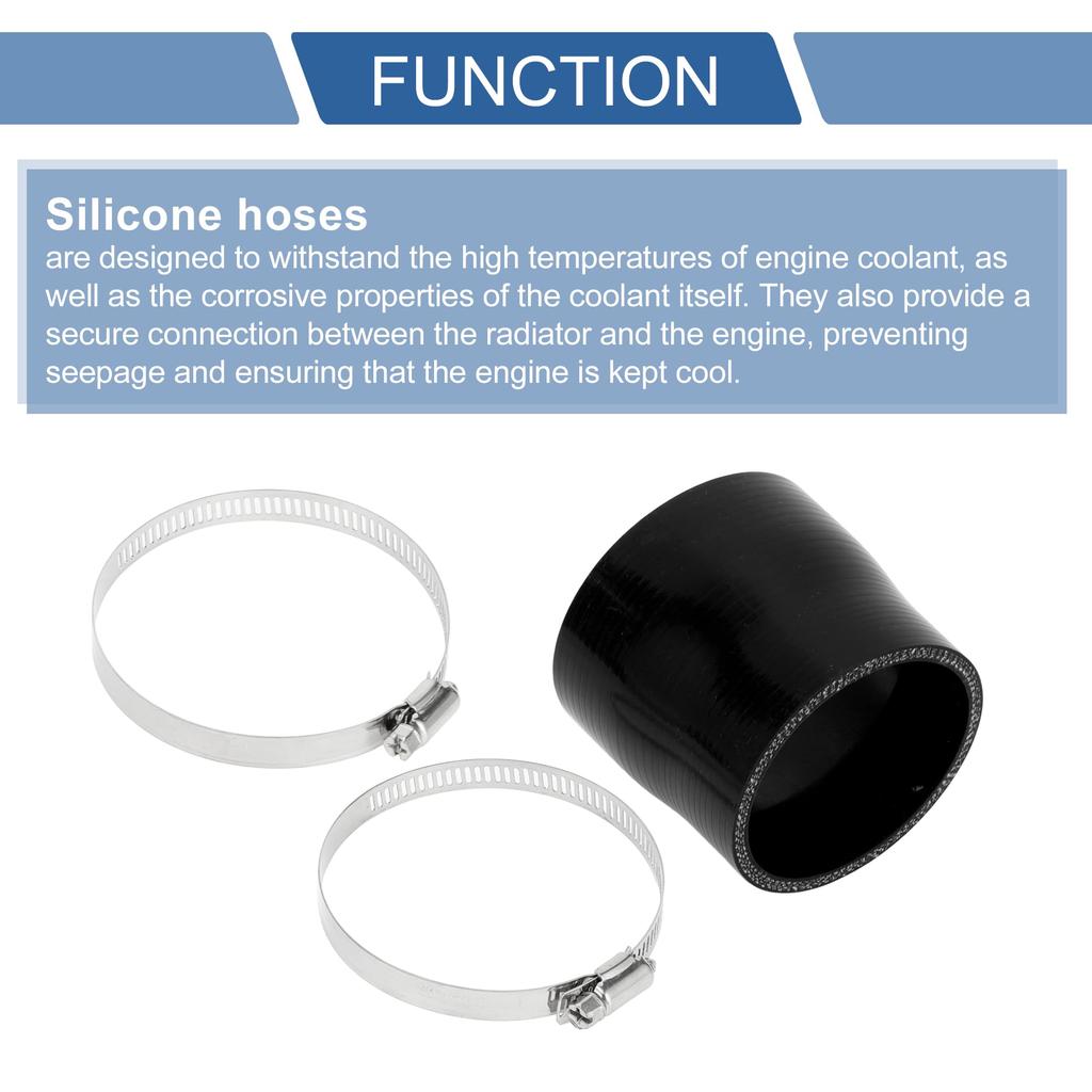 X AUTOHAUX 1 Set Inner Diameter 70-76mm/2.76"-2.99" Length 76mm/2.99" 0 Degree Straight Black Car