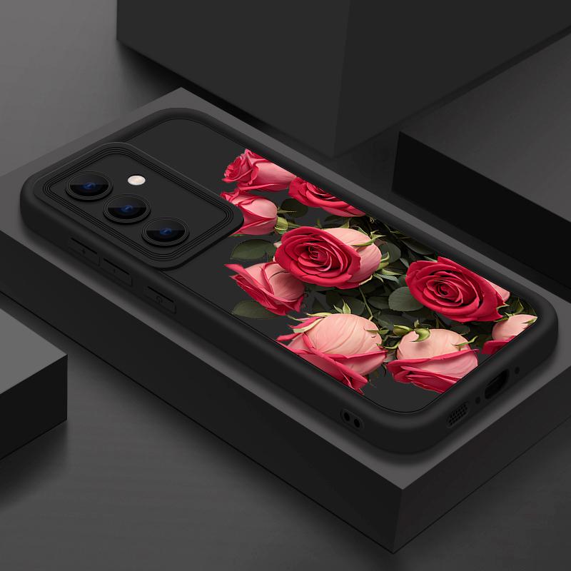 Чехол для телефона с принтом красной розы для Samsung Galaxy A56 A57 A17 A16 A55 A37 A36 A26 5G S25 S26 S23 S24 Ultra S24 S25 FE TPU Чехол