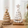 Настольные елки украшение деревянные бусины верхушка для елки рождественские поделки дом