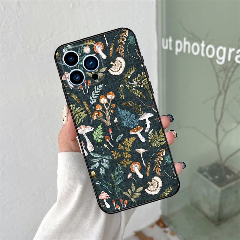 Чехол «Грибной Лес» для iPhone 16 15 11 12 13 14 Pro Max Plus XS X XR 12 13 Mini Задняя крышка