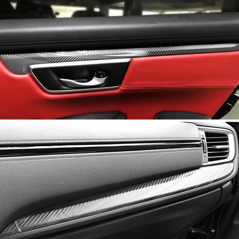 Carbon Fiber Interior Trim For Honda CRV 2017- Central Console Gear Shift Panel Door Handle Cover