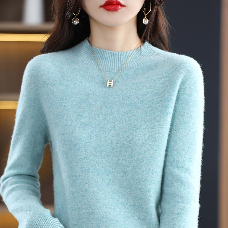 Женский свитер из 100% мериносовой шерсти, СОВРЕМЕННЫЙ НОВЫЙ зимний вязаный пуловер SAGA, осенний джемпер, женские вязаные топы с длинным рукавом