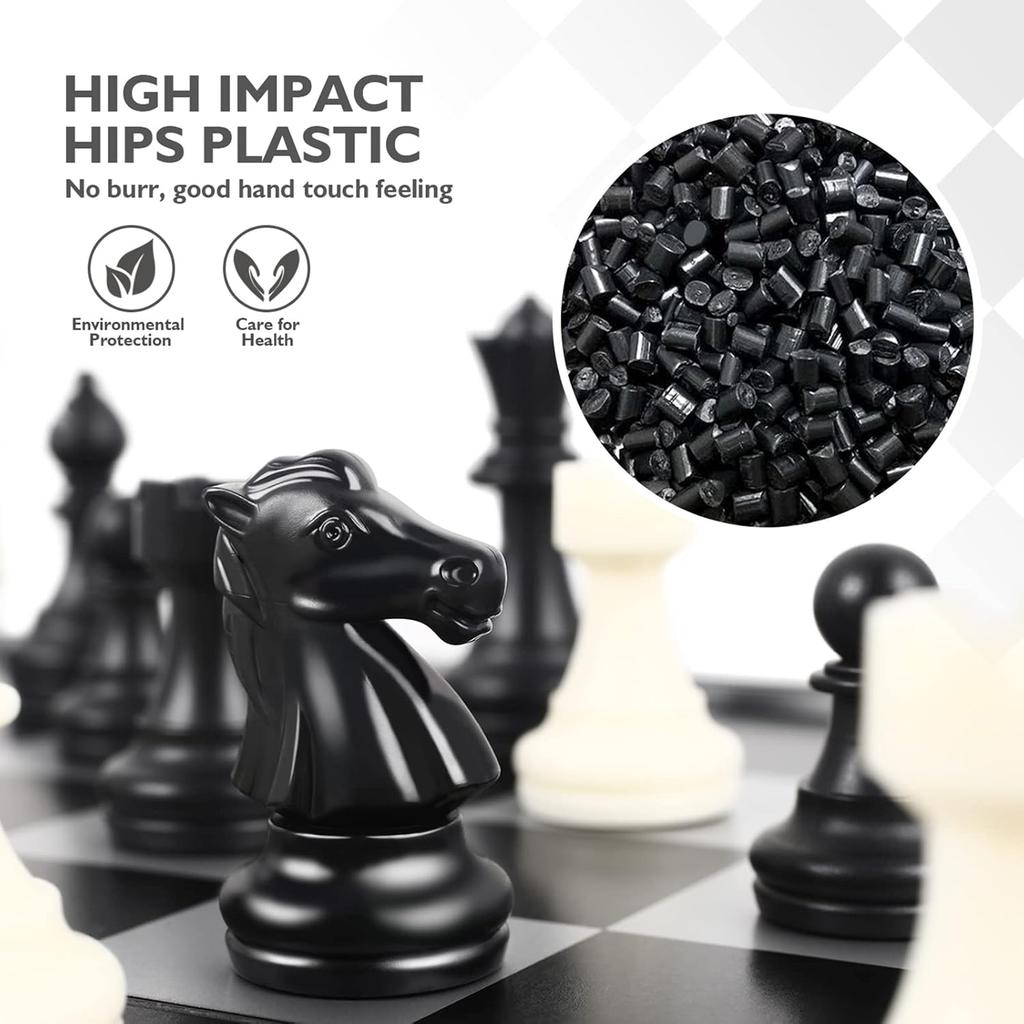 Шахматная игра Peradix Магнитная складная шахматная доска Шахматы для детей от 6 лет (Черно-белый-25*25см)