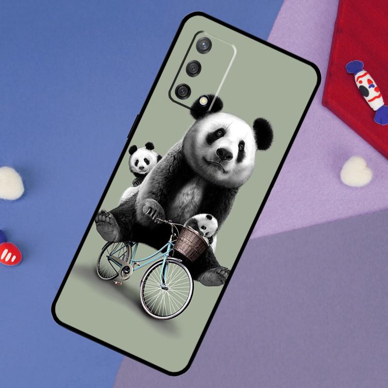 Чехол с милым медведем в виде панды для OPPO A57S A54S A96 A76 A16 A5 A9 A53 A15 A17 A18 A58 A78 A98 A52 A72 A54 A74 A94