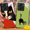 Кошки, пьющие кофе, для Xiaomi Redmi 13C Note13 12 Pro Plus 5G Note 9 13T Pro POCO X6 F5 F6 Черный чехол для телефона из закаленного стекла