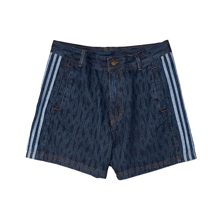 adidas X IVY PARK Унисекс Джинсовые Шорты с Принтом Монограмма Темно-Синий Деним H61702