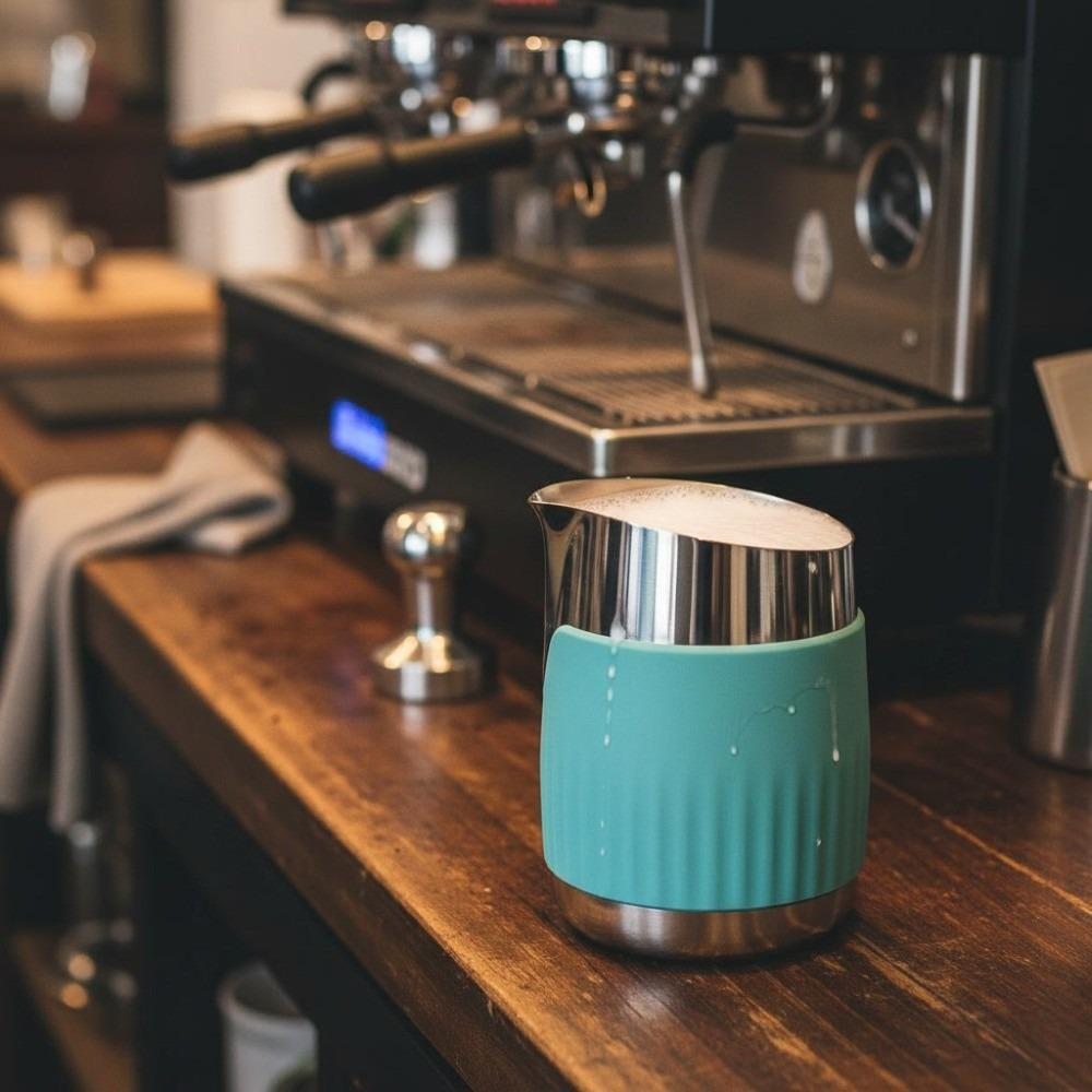 Anti‑scald Milk Frothing Pitcher Silicone Insulated Sleeve Latte Art Milk Frother Jug Barista
