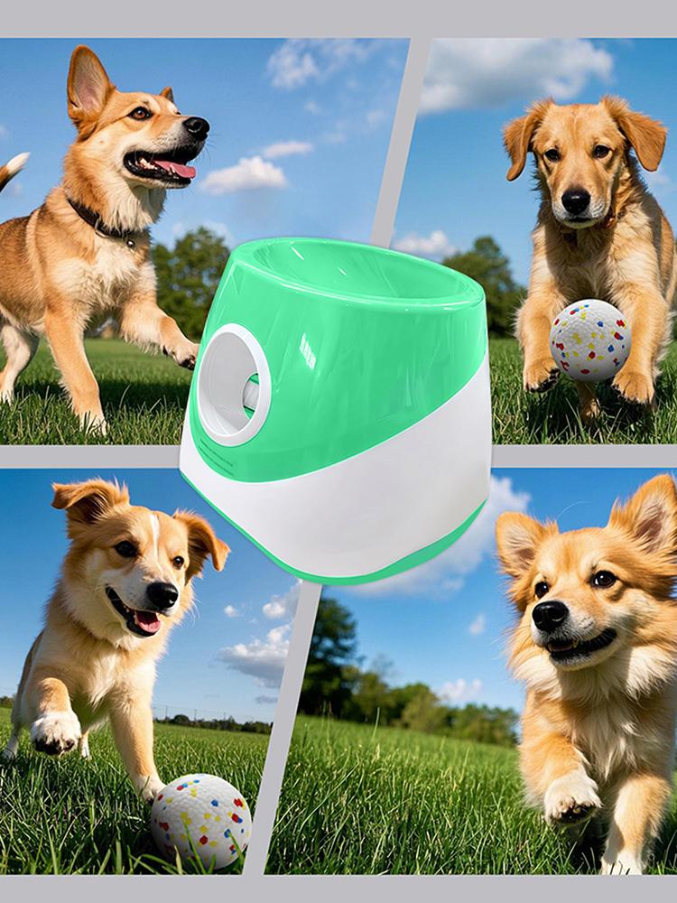 Interactive Automatic Ball Launcher with 3 Tennis Balls Automatic Dog Ball Launcher Ball Thrower Machine for Medium & Small Dogs