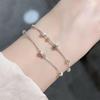 S925 Sterling Silver Starry Sky Double Layer Bracelet - Women's Elegant Light Luxury Jewelry