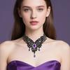 Pendant Lace Flower Necklace Tassel Halloween Clavicle Choker Cool Halloween Necklace  Party