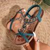 Bohemian Spring 2024 Rhinestone Flower Open-Toed Sandals for Outdoor Beach
