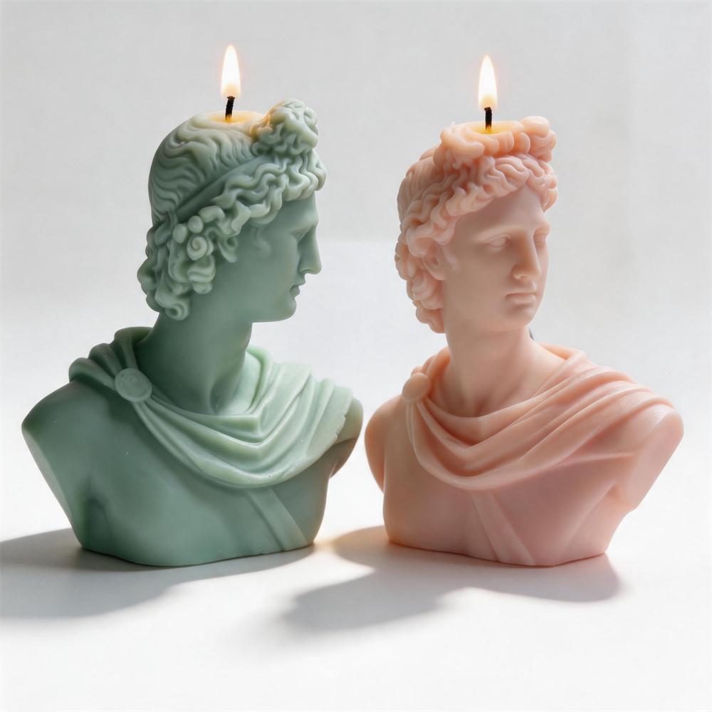 Apollo Head Statue Sculpture Silicone Mold Apollo God of Music Poetry Art Bust Candle Silicone Mold