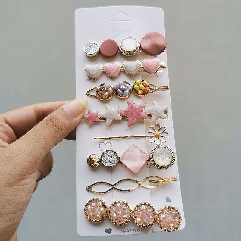 Новая мода 5/6/8 шт. набор жемчужная заколка для волос для женщин корейская заколка для волос с геометрическим рисунком и кристаллами заколки для волос для девочек аксессуары для волос для девочек