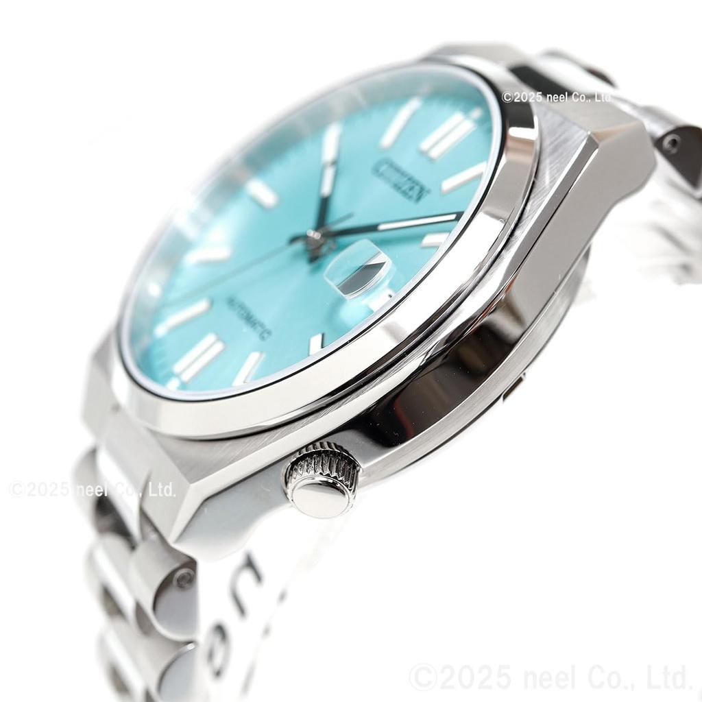 Мужские автоматические часы Citizen NJ0200-50L TSUYOSA 37 мм с индикатором даты, прозрачной задней крышкой и водонепроницаемым механическим механизмом, ледяной синий