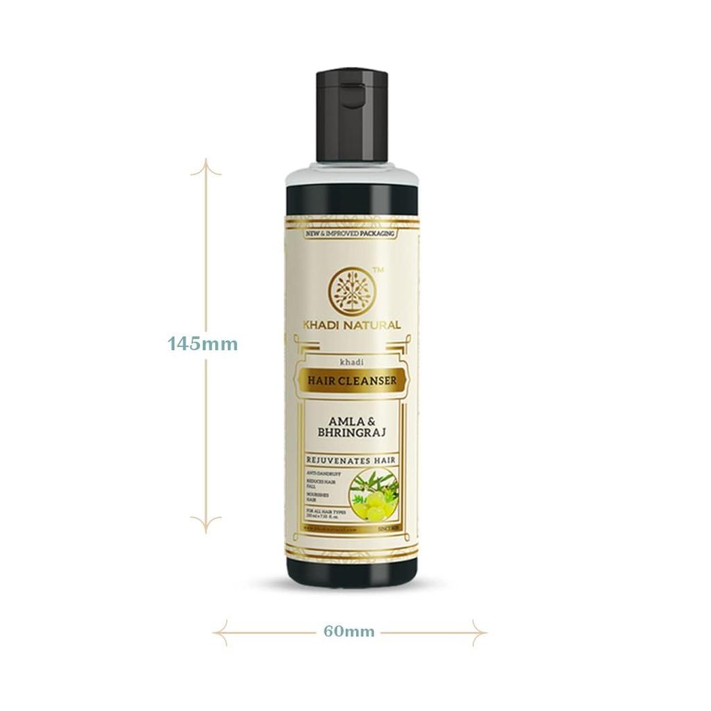 Khadi Natural Amla & Bhringraj Hair Shampoo 210 ml x Pack of 2 Nourishing Anti-Dandruff Cleanser