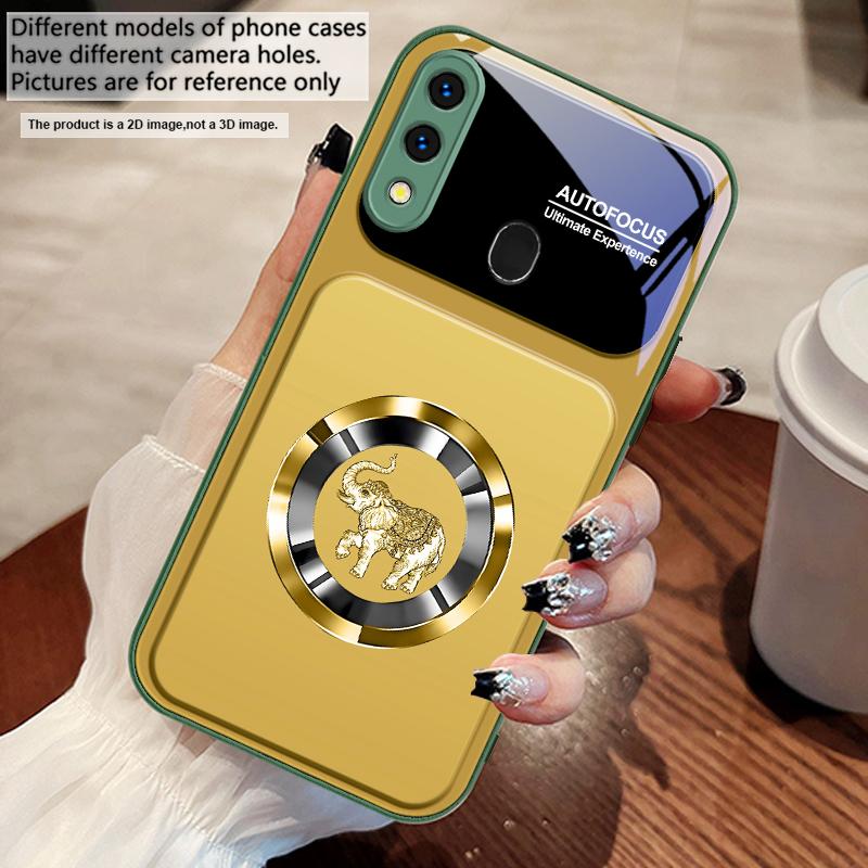 Элегантный розовый слон Для Samsung A73 72 71 A70 56 55 54 A53 52 51 50 42 A35 A34 33 32 31 26 25 24 23 22 30 стеклянный чехол для телефона