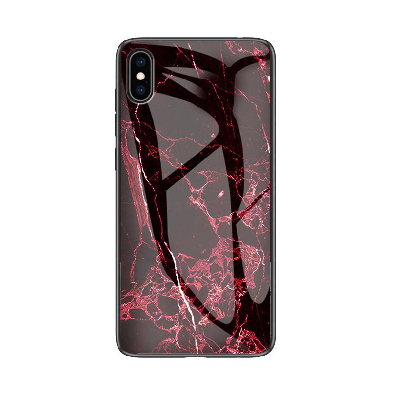 Чехол для телефона с мраморным узором из закаленного стекла и мягкой резиновой рамкой из ТПУ для iPhone Samsung Huawei Xiaomi