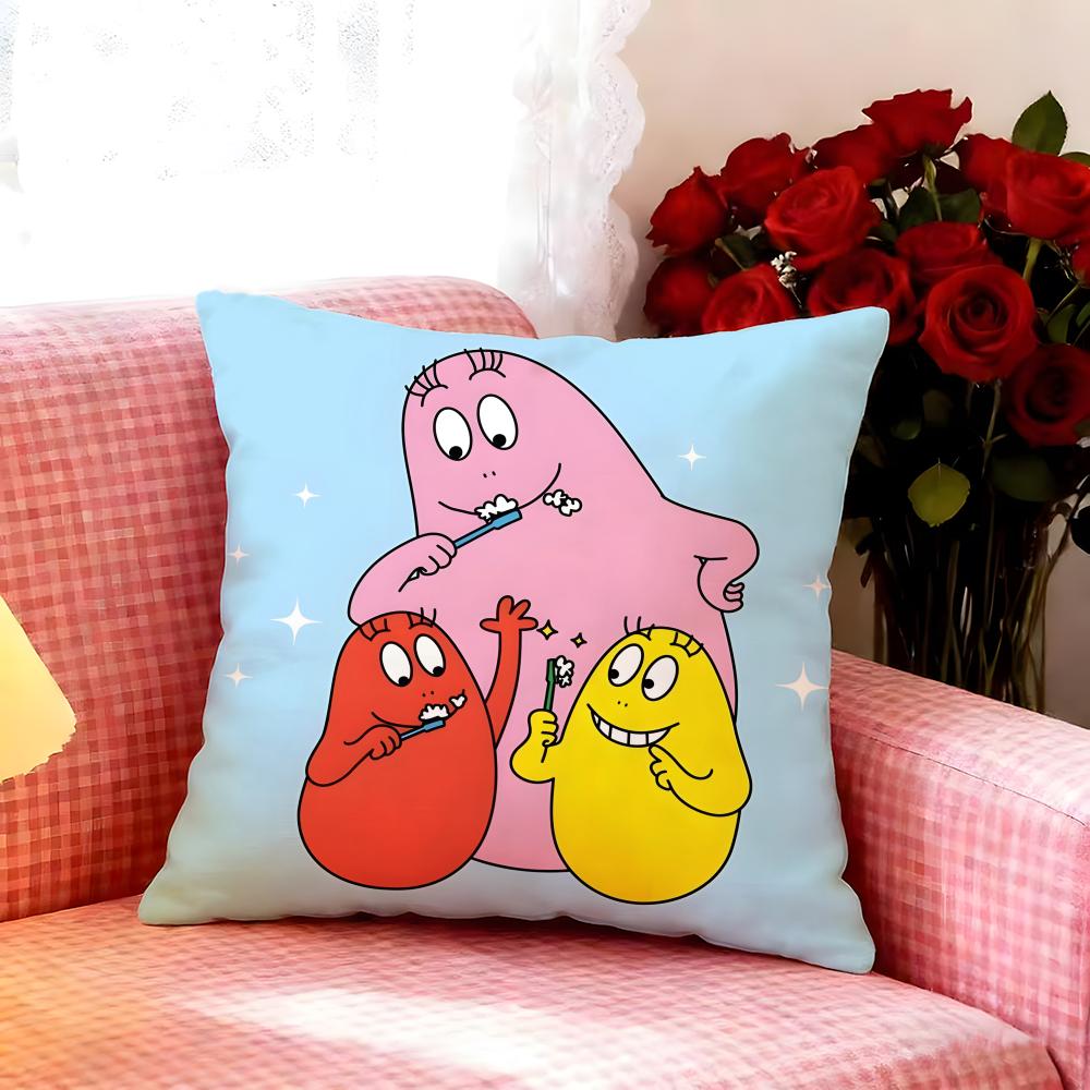 Classic Cartoon BBarbapapa Cushion Cover Premium Soft Pillowcase SkinFriendly Breathable MultiPurpose for Home Office Travel