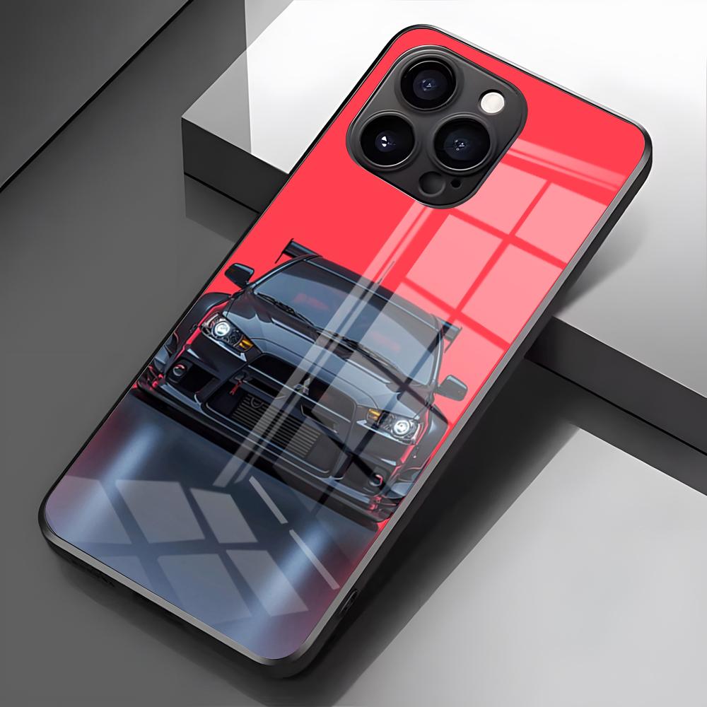 Чехол для телефона JDM B-B-MitsubishiES для IPhone 17 Pro Max 16 15 14 Pro Max 13 11 X Xs Xr 8 7Plus Стеклянная крышка