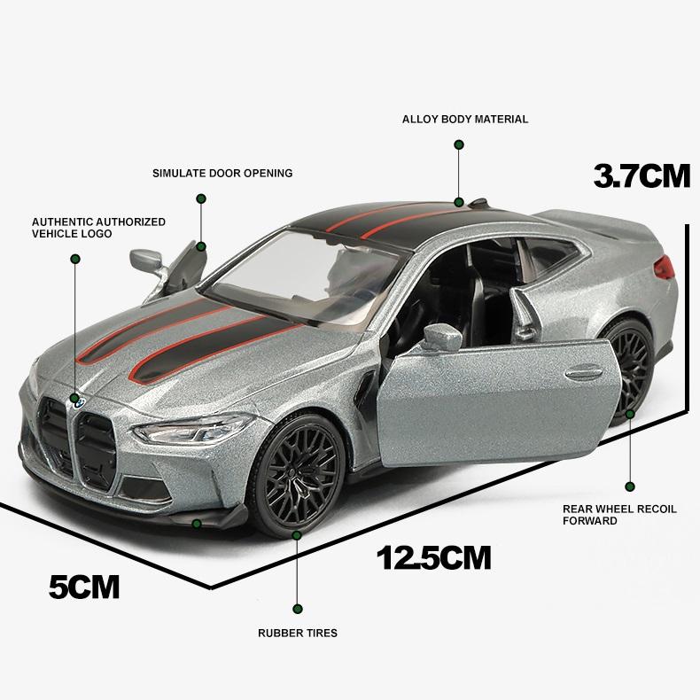 5-дюймовый металлический автомобиль, имитация изысканного литья под давлением, игрушечный автомобиль BMW M4 CSL Coupe RMZ city 1:36 моделей из сплава, подарки для детей