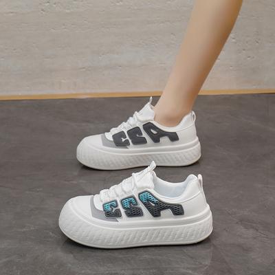 2025 весна маленькие белые туфли новая корейская версия ins женские студенческие туфли для увеличения роста на платформе спортивные туфли для доски повседневная обувь женская XT170