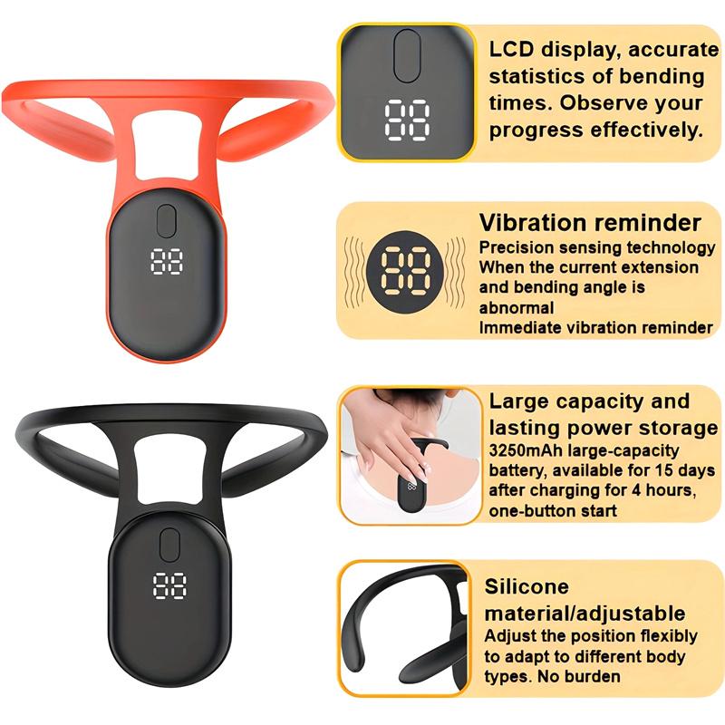Умный корректор осанки Напоминание о спине Коррекция горба на шее в реальном времени Научный мониторинг осанки для взрослых и детей