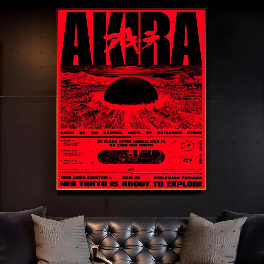 1 шт. Аниме А-Акира Постер HD арт липкий на стену водонепроницаемый для дома гостиной спальни бара эстетичное украшение