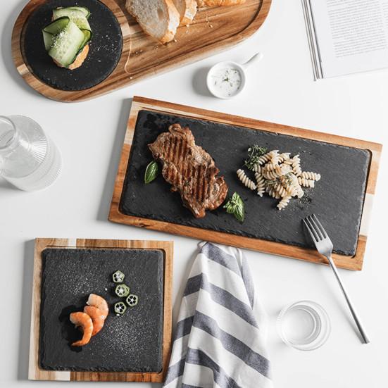 Тарелка для стейка Пищевой Изысканный Западный Ресторан Без Запаха Гладкая Поверхность Место Закуски Овальной Формы Японская Кухня Тарелка Для Лосося Кухонные Принадлежности