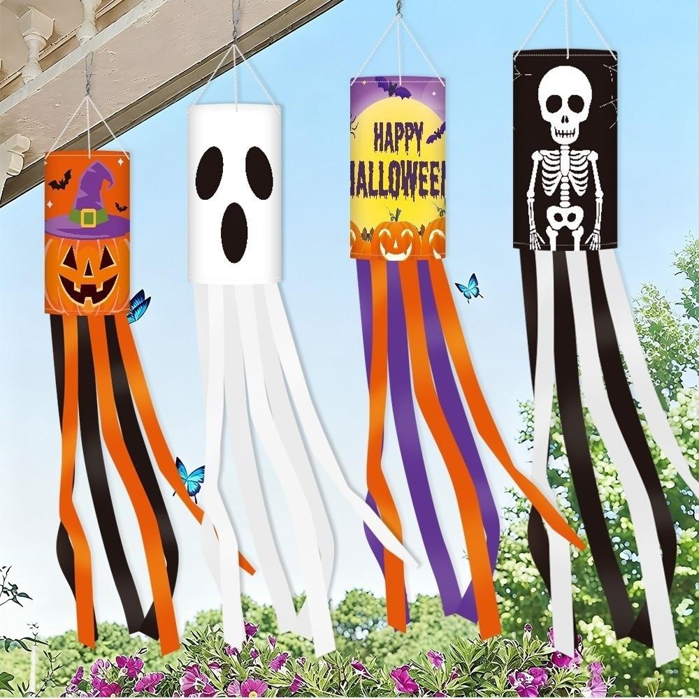 Pumpkin Ghost Pattern Outdoor Props Flags Festival Wind Vane Ghost Party Decorations