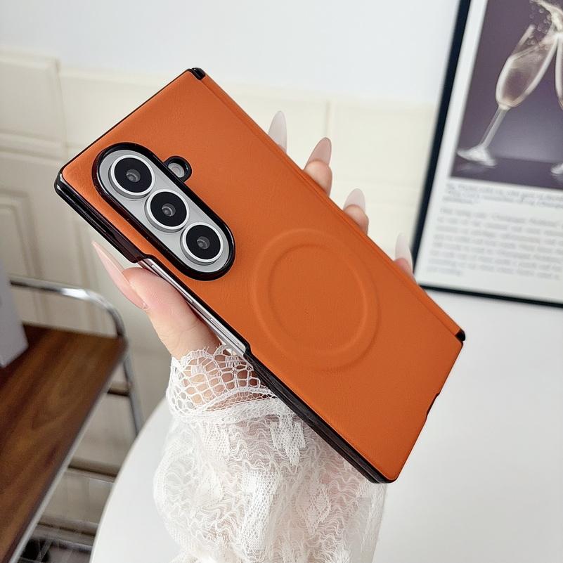 Тонкий кожаный чехол-кольцо с магнитом для Samsung Galaxy Z Fold8 Ultra Fold 8 7 6 5 Складной с магнитным шарниром Защитная крышка