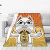 Turbo Granny Cat Flannel Blankets Spring  Soft Throw Blanket for Children Bedroom Aesthetic Bedspread Sofa Bed Cover