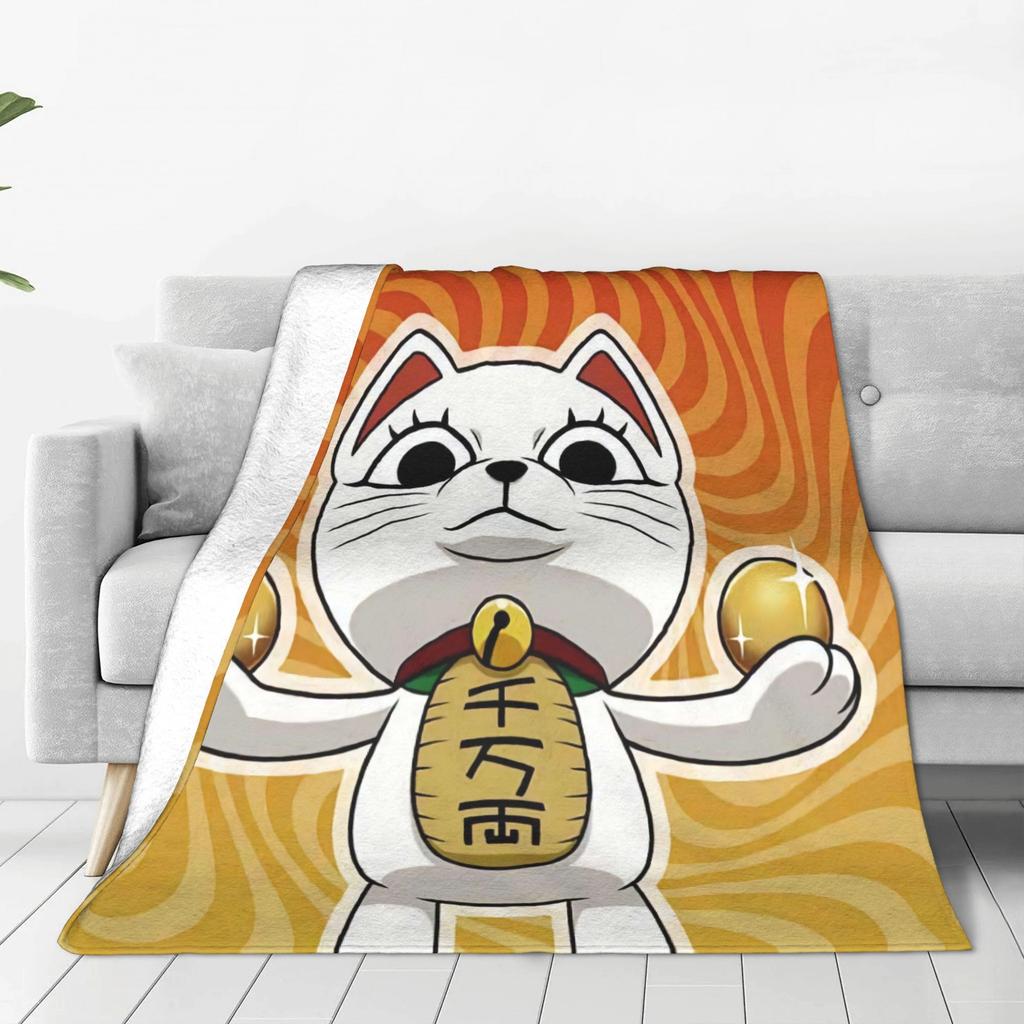 Turbo Granny Cat Flannel Blankets Spring Soft Throw Blanket for Children Bedroom Aesthetic Bedspread Sofa Bed Cover