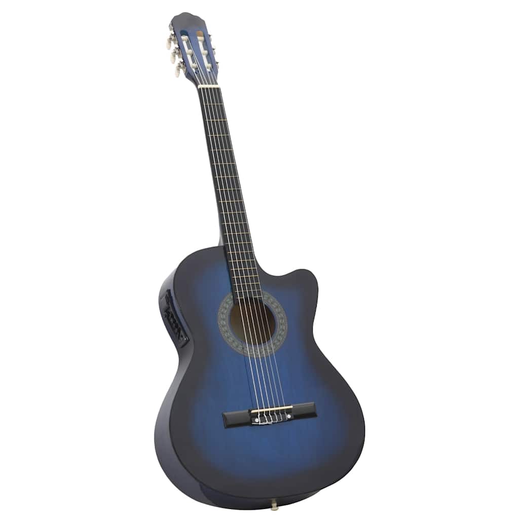 Western Guitar with Cutaway Equalizer and 6 Strings Blue