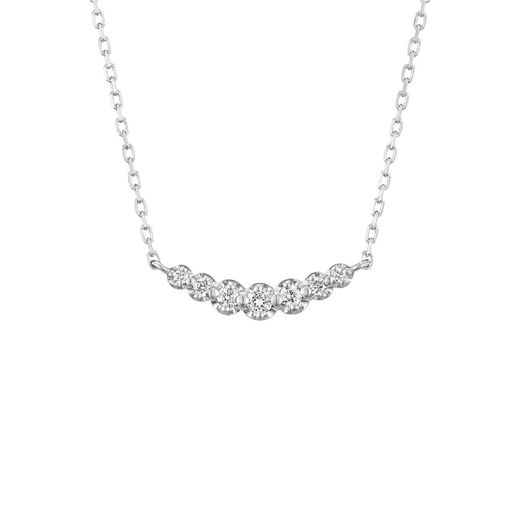 Diamond K18 White Gold Necklace 111721123208 [Yondo Sea] (WG) Women's