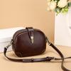 Women's New Korean Retro Genuine Leather Small Square Bag - Solid Color, Versatile Shoulder & Crossbody
