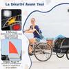 GIANTEX Dog Bicycle Trailer with Flag and Wheel Reflectors, Grey