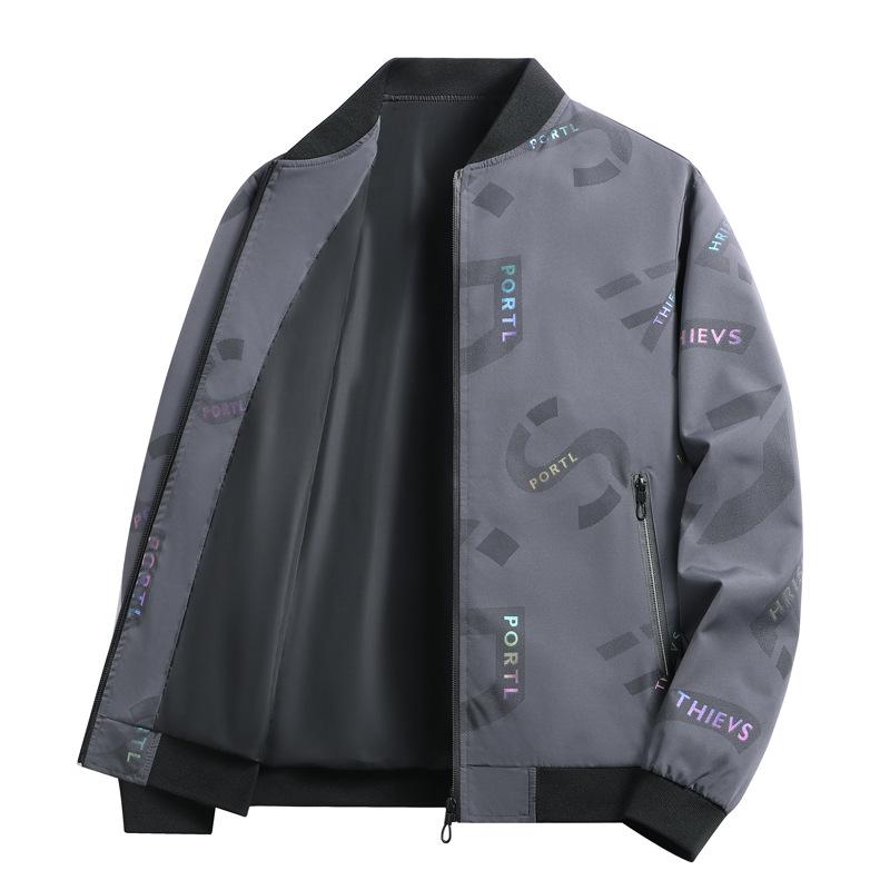 Куртка мужская осенне-зимняя новая корейская версия повседневной универсальной подростковой трендовой верхней спортивной куртки с принтом