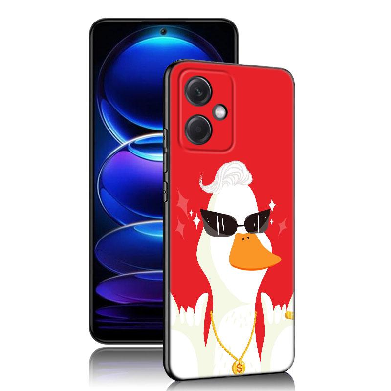 Новый забавный черный силиконовый чехол для телефона Duck Goose для Xiaomi Redmi Note 10 11 11S 12 13 4G 8 9 11T Pro 5G Plus 8T 9S 10S 12S