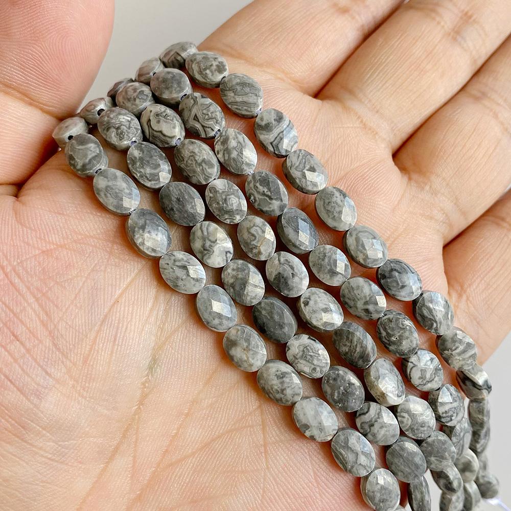 6X8MM Faceted Oval Natural Stone Crystal Jades Bead Charm for Jewelry Making DIY Necklace Bracelet Earring Accessories Wholesale