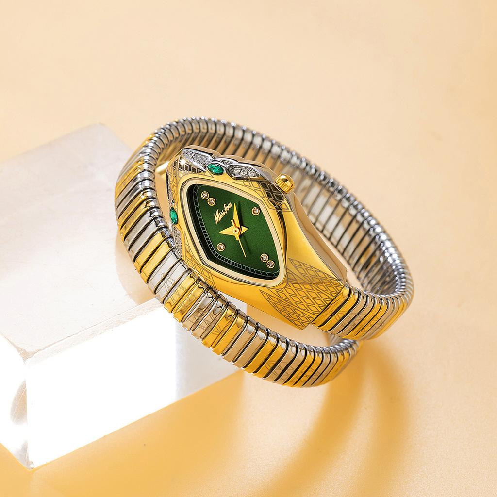 MISSFOX Платье Змея Форма Браслет Женские Часы Лучшие Элегантные Водонепроницаемые Кварцевые Ювелирные Часы