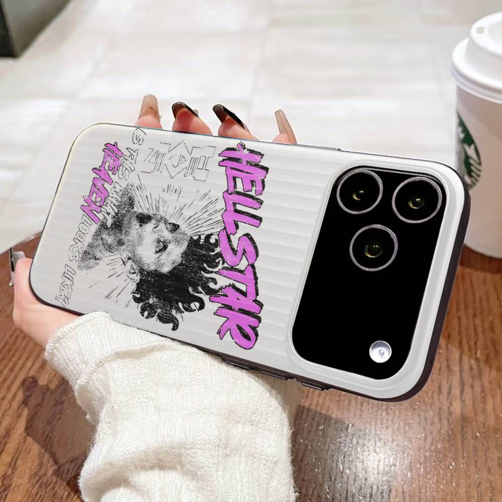 H-HellstarS Fashion Logo For IPhone 17 16 15 14 13 12 11 Pro Max Plus Pro Corrugated Shockproof Matte Phone Cover