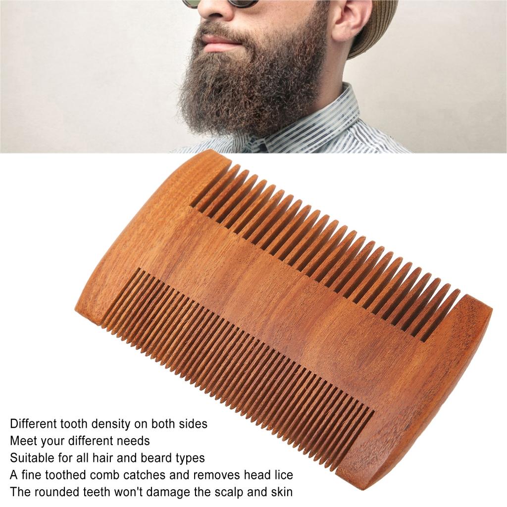Расческа от вшей Австралийский палисандр Двусторонняя Расческа для бороды Портативная Расческа с мелкими зубьями Решетчатая расческа