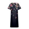 Women's Summer Casual Printed V-Neck Short-Sleeve Swing Dress