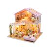 Dollhouse Miniature DIY Wooden Dollhouse Kit with Furniture with LED Light Music Sweet Time