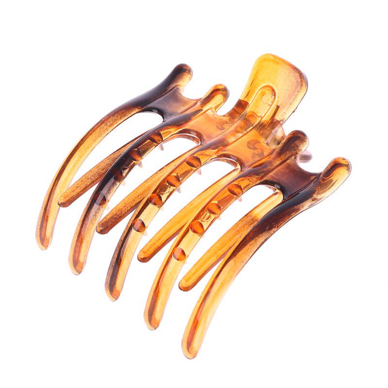 Women Lady Girls Simple Non Slip Grip Large Claw 5 Claws Hair Clip Clamp Black
