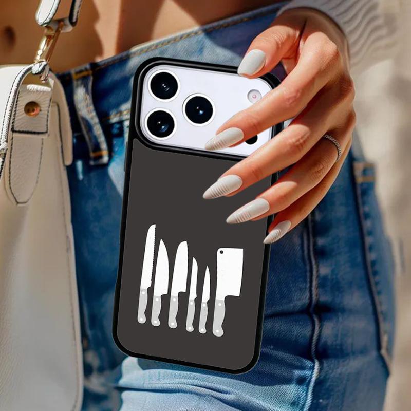 Мягкий чехол для телефона с изображением поварских ножей для iPhone 17 Air 14 15 13 12 Max Чехол для Apple 14 15 16 16e 11 Pro Max Plus Coque